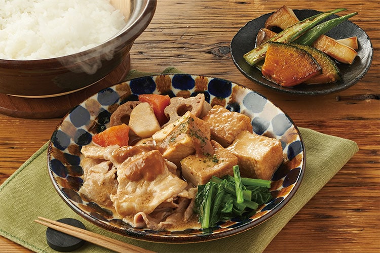 Kit3人前/豚肉と4種野菜のこっくり味噌煮定食
