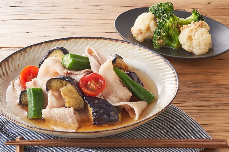 Kit3人前/包丁いらず!豚肉と揚げなすだし浸し
