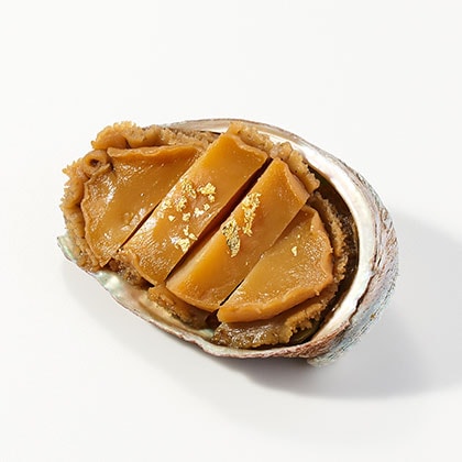 鮑煮金粉飾り