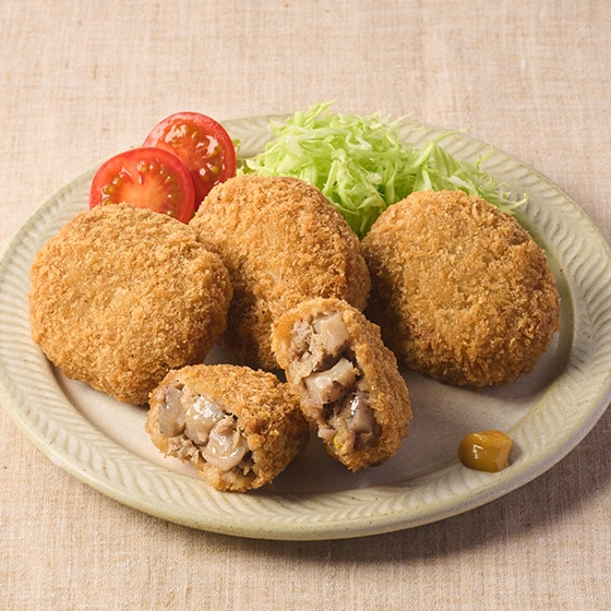 れんこんメンチカツ4枚セット レンジで！新潟県産れんこん入りメンチカツ（4個）|有機野菜 通販