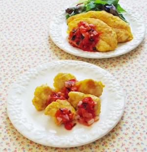 チキンピカタ トマトソースがけ